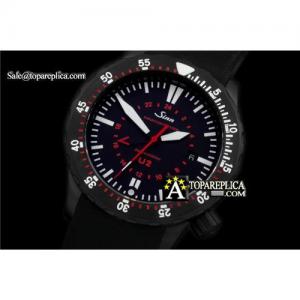 China Sinn U2 GMT PVD Rubber Black Swiss Eta 2836 Ind Adjustable watch wholesale