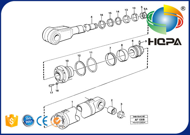 11990349 VOE11990349 Lifting Cylinder Seal Kit for VOLVO L120C, L150, L150C, L150D