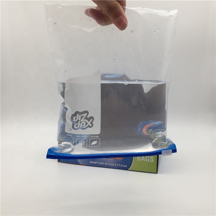FACTORY high quality L M S sizes Food Grade reusable custom freezer slider zipper Zip lockk bag