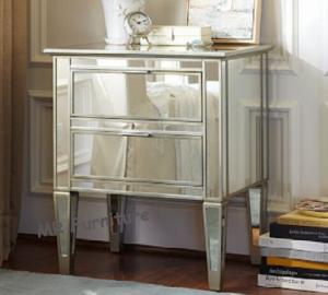 Hotel Mirrored Nightstand In Bedroom Ce Two Drawer Mirrored