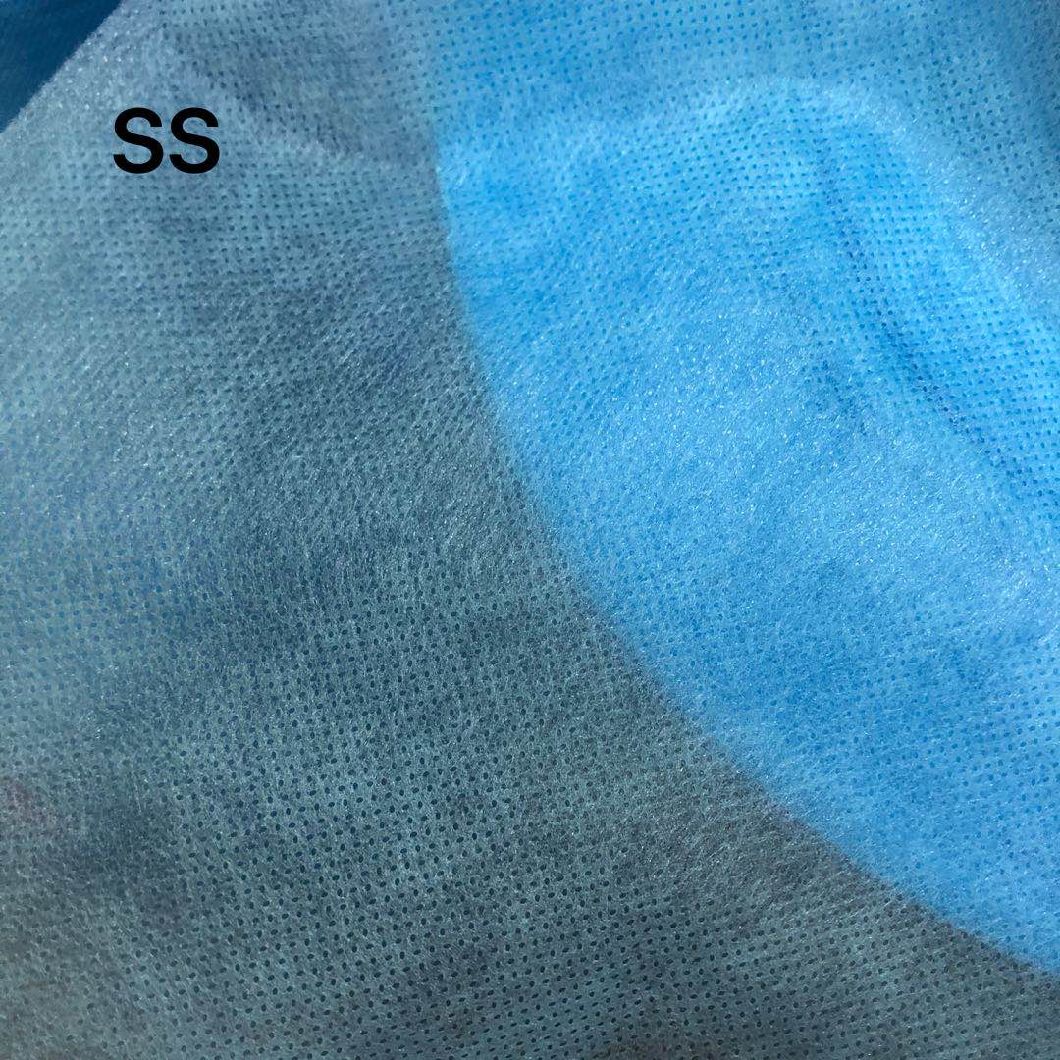 China Manufacture White/Blue 25GSM 100% PP Spunbond Nonwoven Fabric Textile Polypropylyne 3 Ply Mask Material