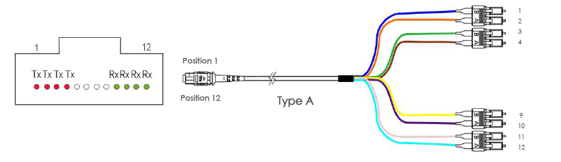 MTP Trunk Cable OM3 MTP Female to 4 SC UPC Duplex 8 Fibers 50 / 125 harness Breakout Patch Cable 1