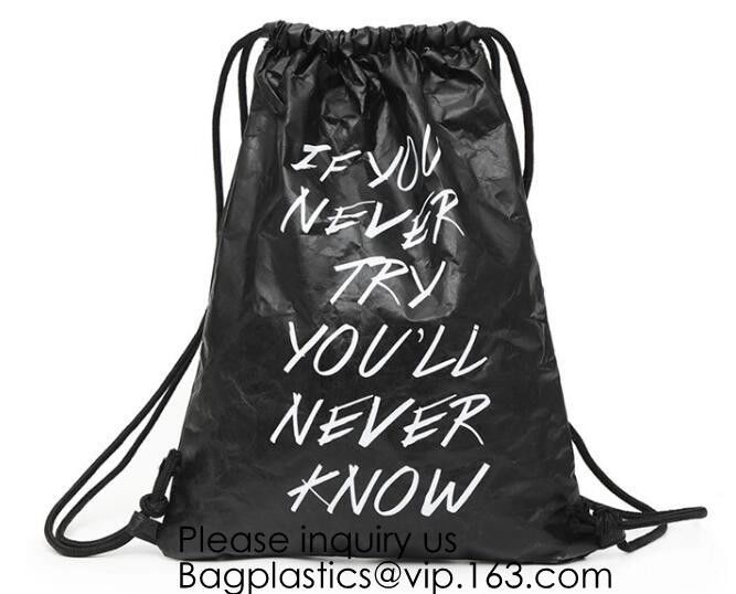 Drawstring Backpack - Tyvek Bag Paper bag,Waterproof Tyvek Bag for Gym or Travel, Inside Zippered Pocket Backpack Colorf 4