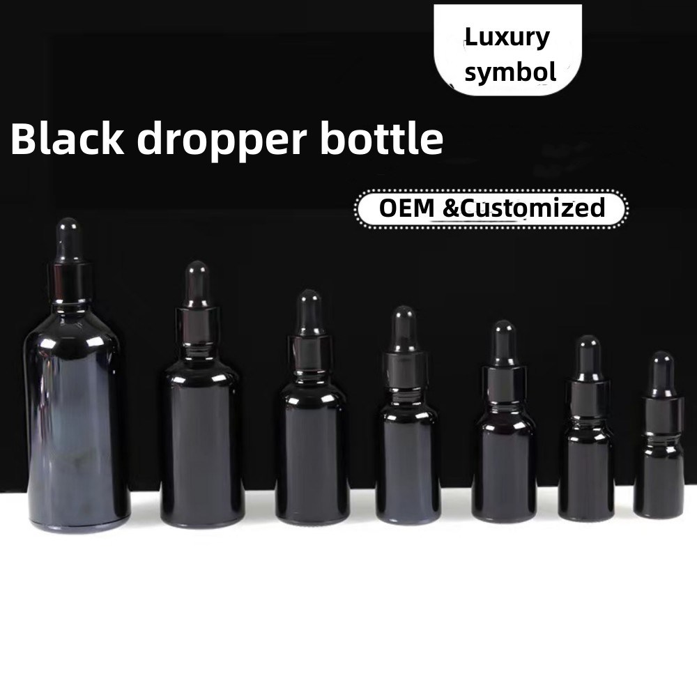 Wholesale Cheap 5ml 10ml 15ml 20ml 30ml 50ml 100ml Black Essential Oil Bottle Glass Dropper Bottle