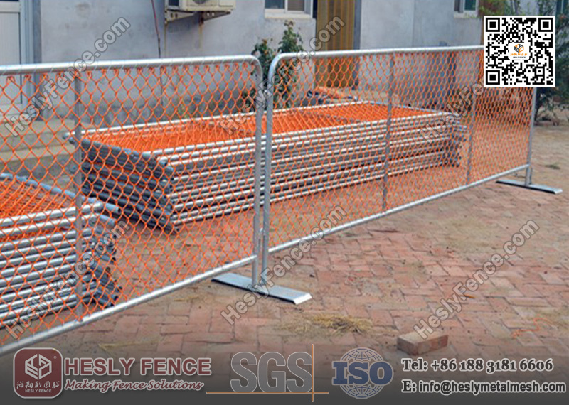 orange Color PVC coated Temporary Chain Link Fence