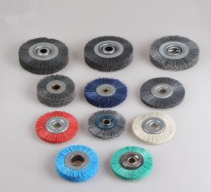 China 80 Grit Nylon Abrasive Wire Grinding Woodwork Crimped Wire Wheel Brush on sale 