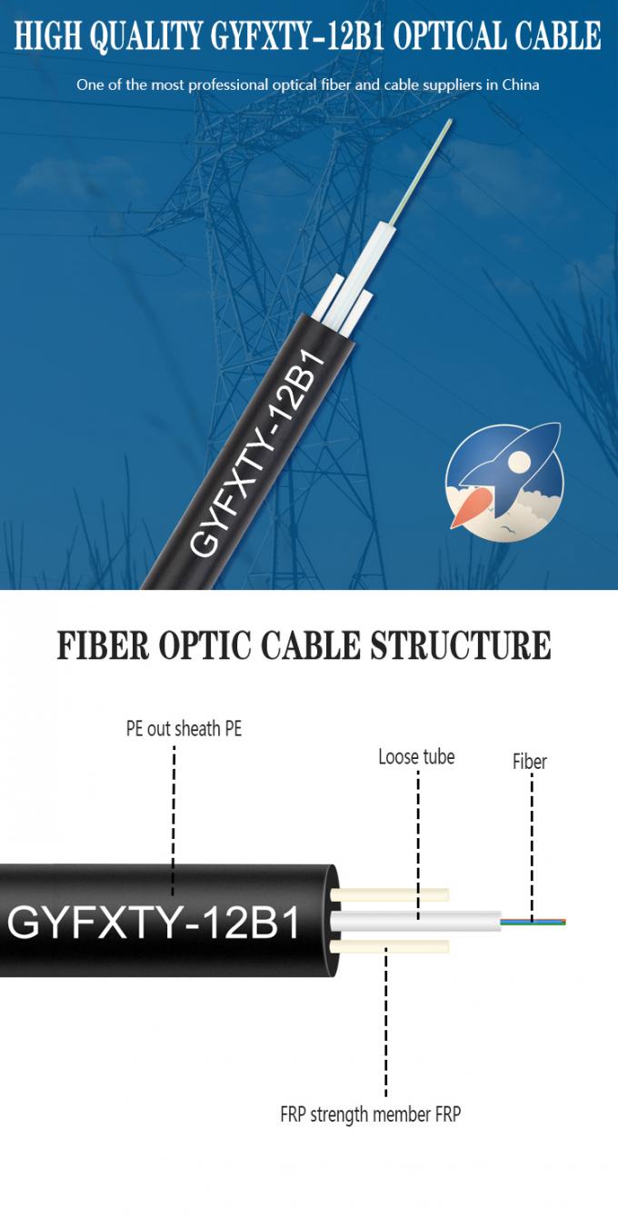 2core 4core 6core Outdoor Single Mode GYFXTY Optical Fiber Cable Telecommunication Grade Cables 2