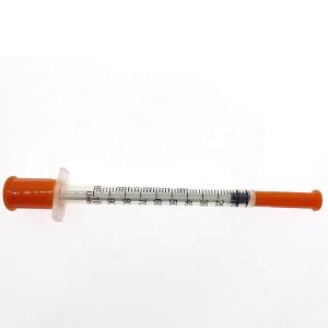 China 1 Ml 0.5ml Insulin Medical Disposable Syringe With Needle 100U 50U on sale 