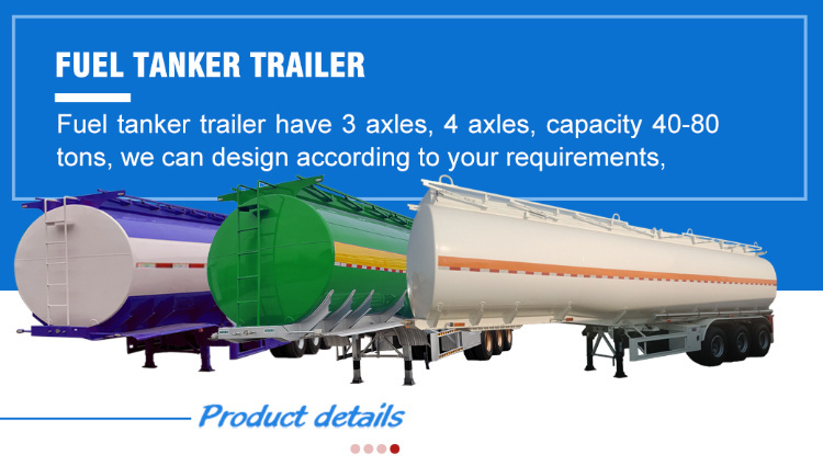 Stainless Steel 40 Feet 60ton Oil Tanker Trailer Fuel Transport Trailer