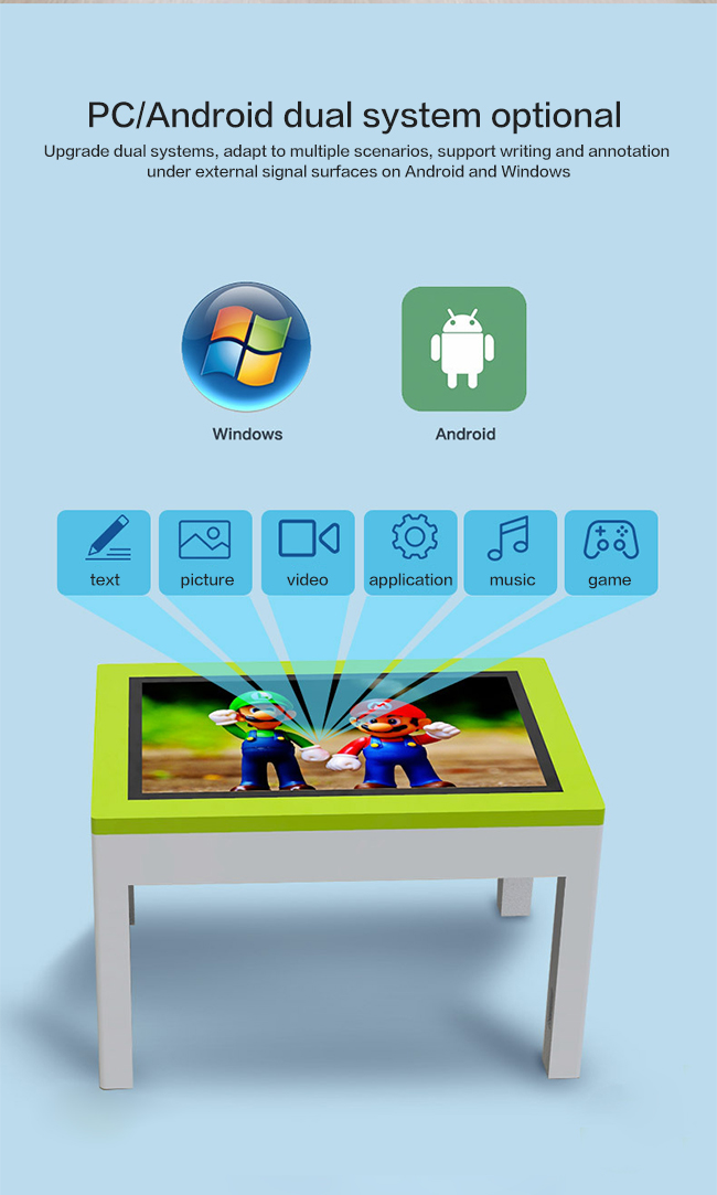 43'' Multitouch Coffee Table With Android / Windows System Interactive Table Screen Indoor