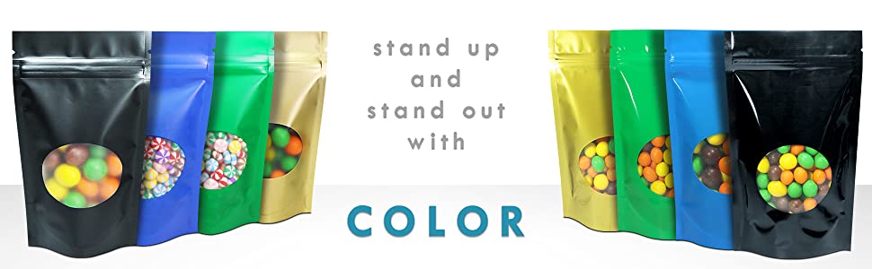 color standing bags
