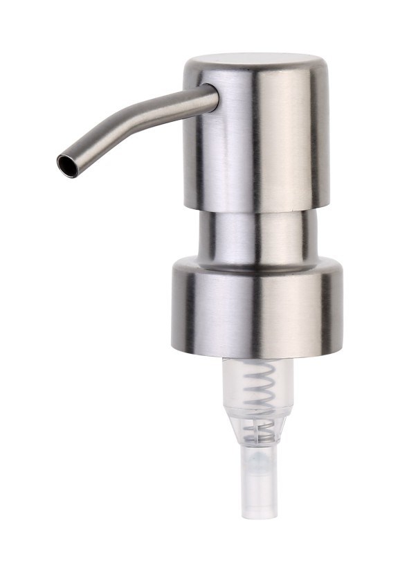 28mm Lotion Pump with Clip Stainless Steel Dispenser Pump for Plastic Bottle