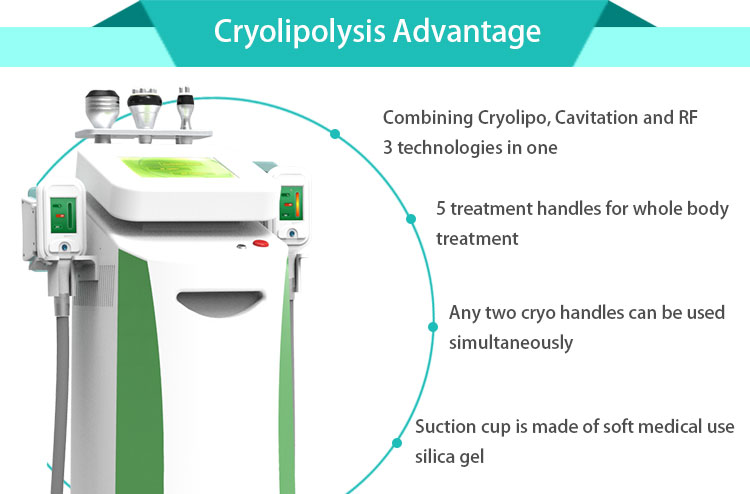 newest 5 handles Cavitation, RF cryolipolysisi -15oC degree fat freezing weight loss cryotherapy machine