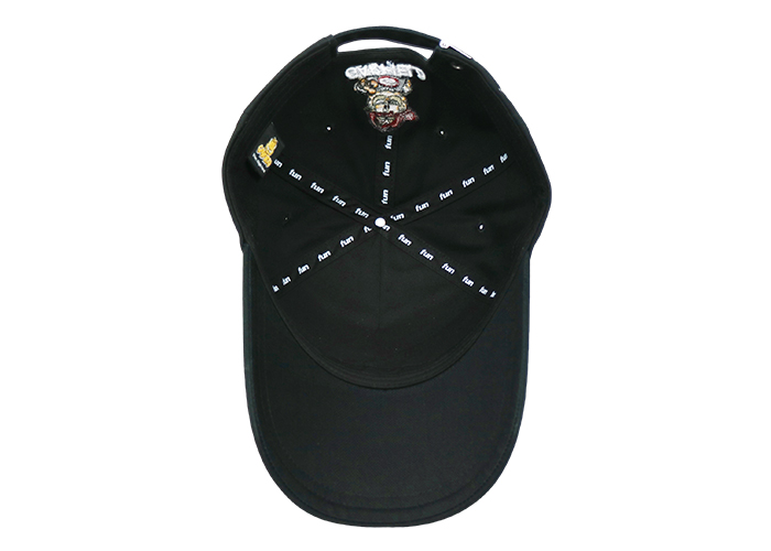 FUN black rubberized silk sreen printing 5 panels hat