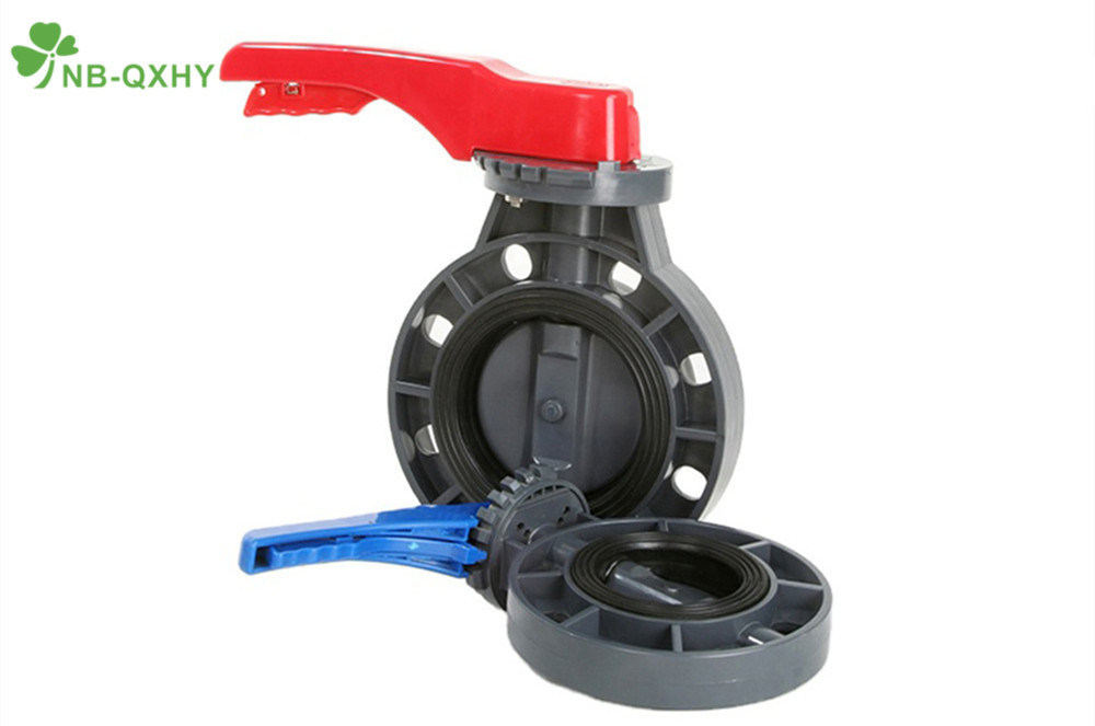 2&prime; &prime; -8&prime; &prime; PVC Manual Flange Red Handle Compact Butterfly Valve