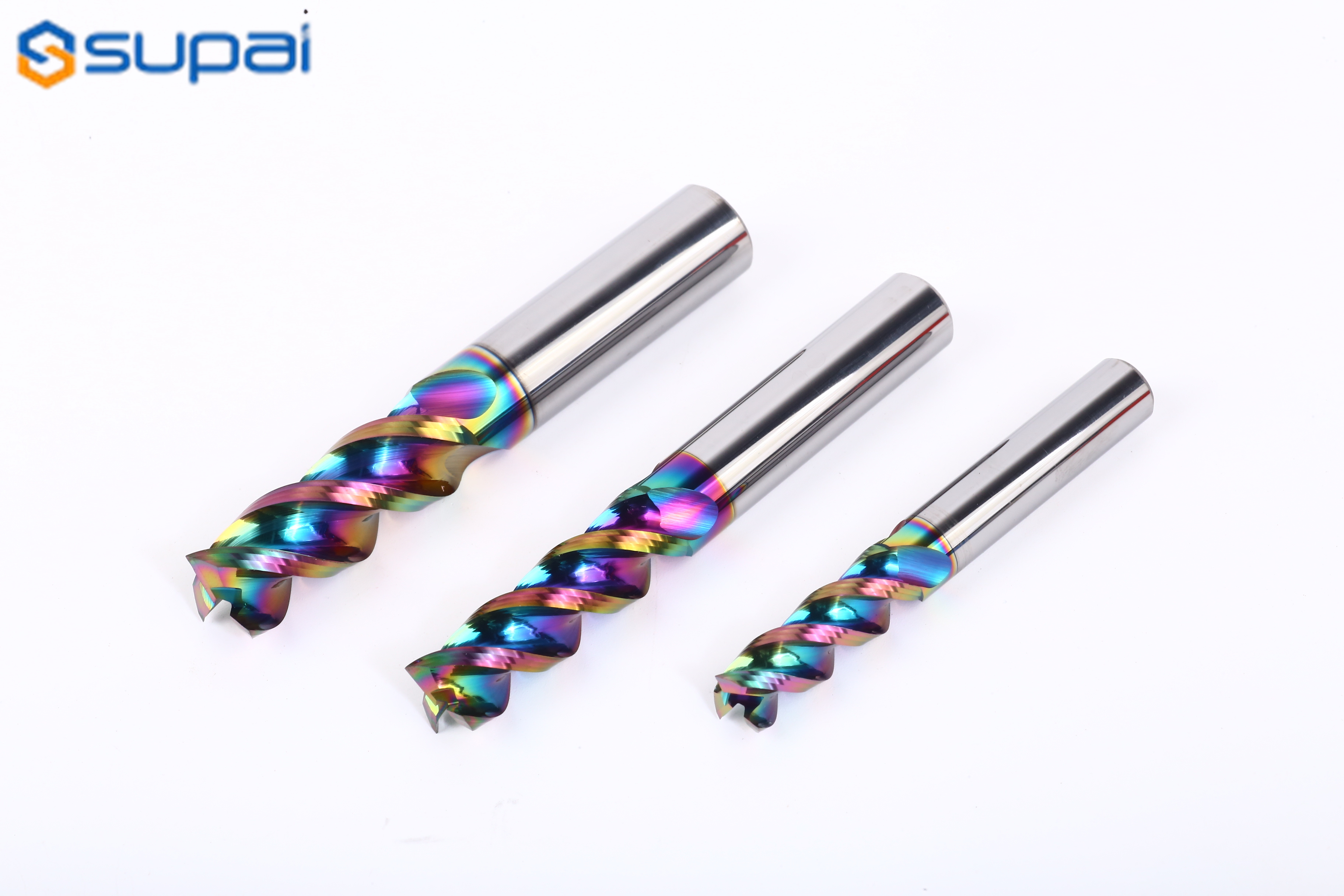 milling cutters for aluminum with rainbow coating