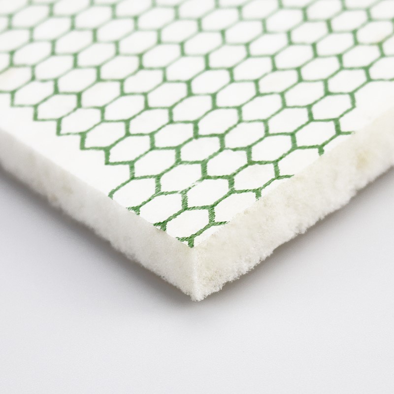 Cellular green pattern PE film laminate PU foam carpet underlay for living room