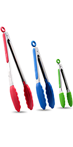 stainless steel silicone tips tongs 