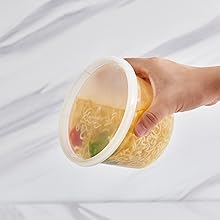 [48Set - 16oz.] Plastic Deli Food Storage Containers With Lids Disposable togo for soup