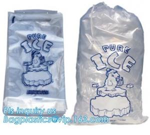 China LDPE ice bag on roll, eco-friendly Wicket ice bags, HDPE/LDPE ice packing freezer bags on roll, summer cooler ldpe plast on sale 