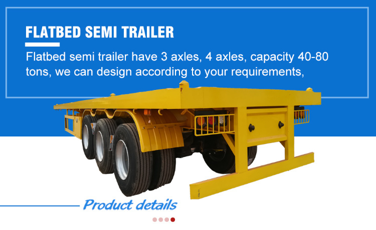 40FT Flatbed Container Transport Semi Trailer
