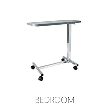 bedroom hospital bed overbed table