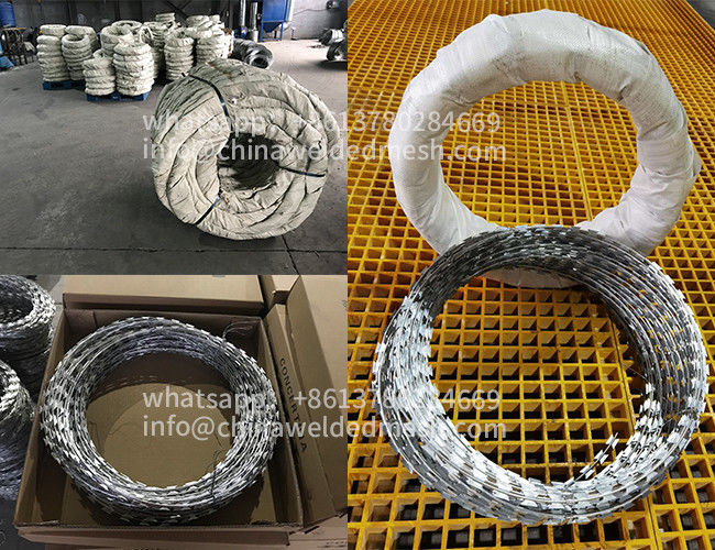 2.5mm Concertina Barbed Tape , Security Rbt Reinforced Barbed Wire 3