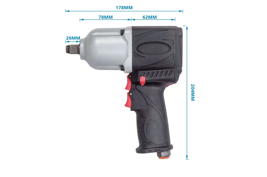 1/2 Inch Square Drive Air Tool Magnesium Pneumatic Impact Wrench Air Impact Wrench Lightweight But Durable