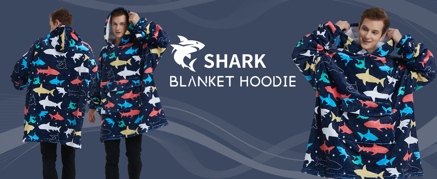 shark blanket hoodie for men
