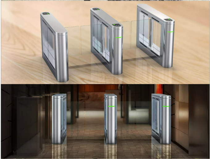 Automatic SS304 Acrylic swing barrier turnstiles Face Recognition For Apartment 1