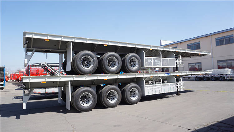 Tri Axle 40ft Container Flatbed Semi Trailer Manufacturers