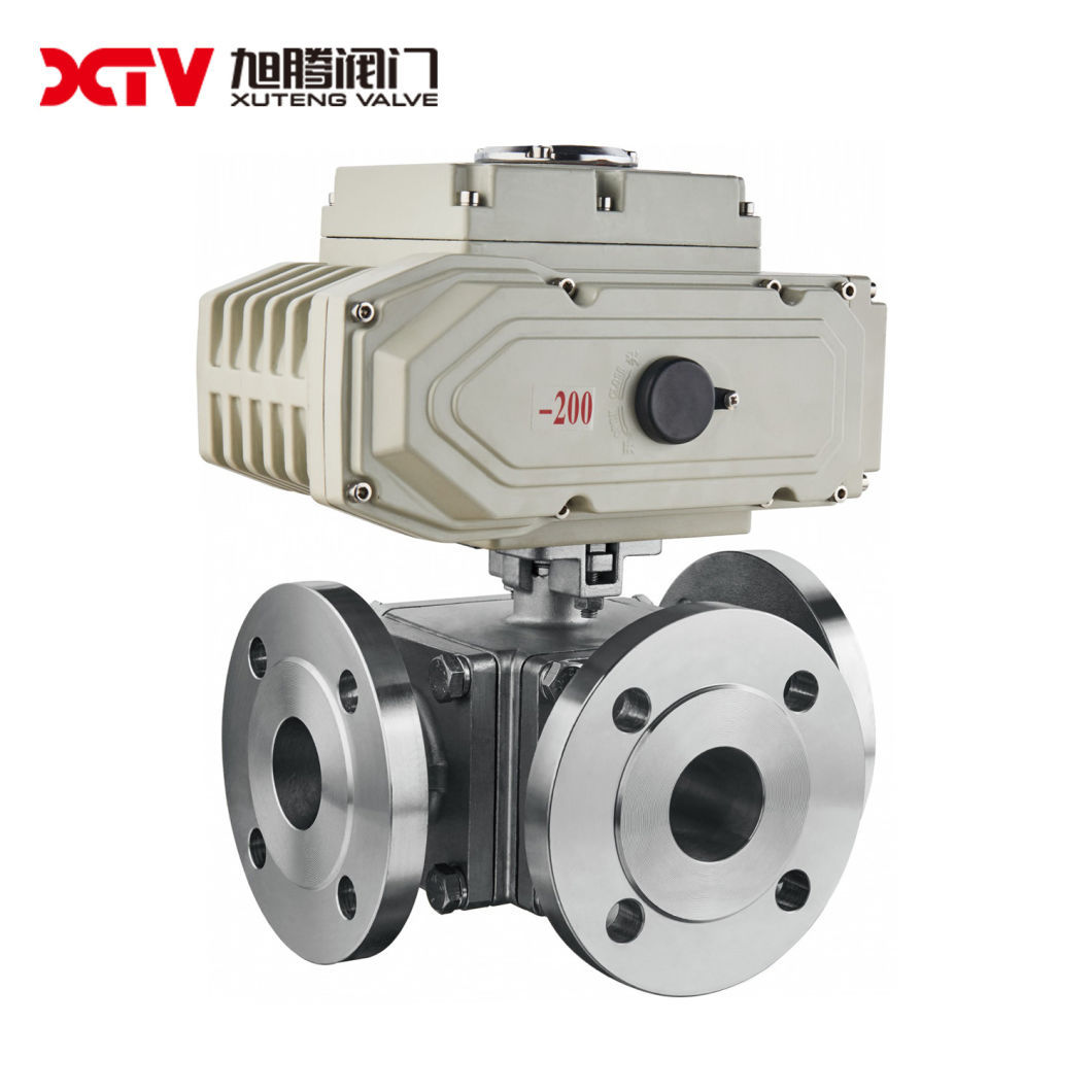 Xtv Electric Actuator 3-Way Ball Valve with Flanged