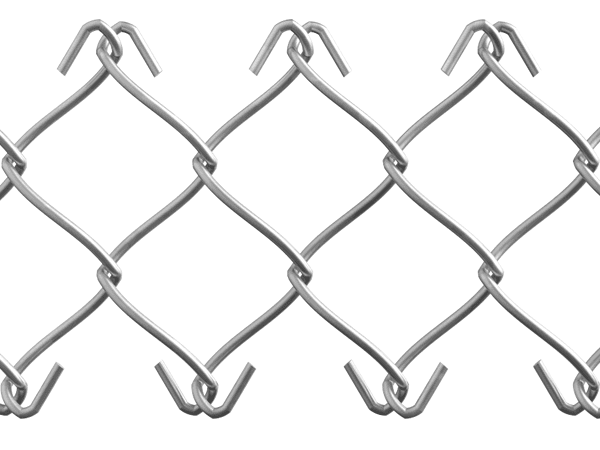 Galvanized chain link fence with knuckle-knuckle selvages
