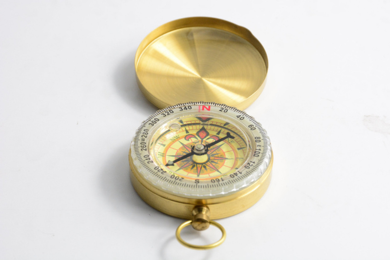 Outdoor Brass Compass Multifunctional Antique Compass