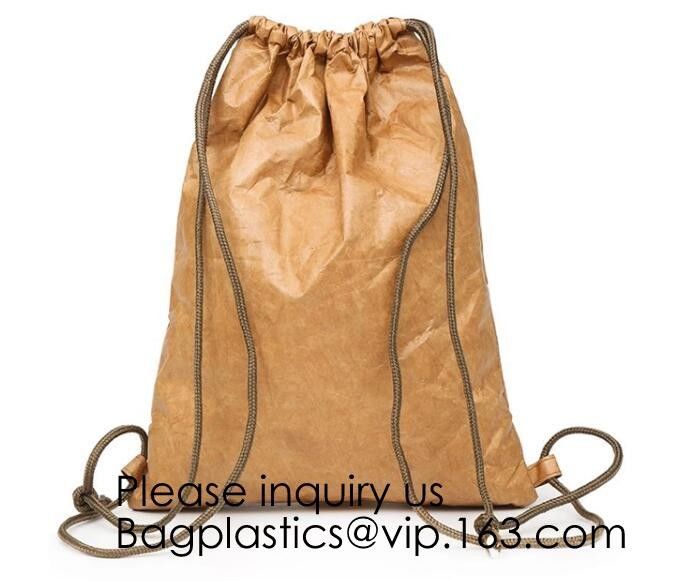 Drawstring Backpack - Tyvek Bag Paper bag,Waterproof Tyvek Bag for Gym or Travel, Inside Zippered Pocket Backpack Colorf 0