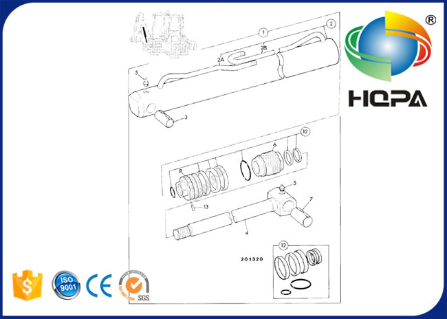 991/00100 991-00100 99100100 991 00100 Ram Tilt Cylinder Seal Kit for JCB 1CX