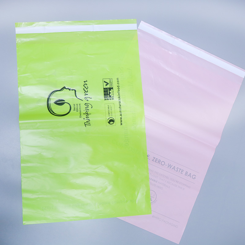 En13432 Certified Custom Printed Red Mailing Bags Compostible Plastic