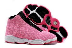 China Valentine's Day 2016 Air Jordan Horizon AJ13 Pink Plus Black Color Nike Women Shoes Size 36-40 Lady Basketball Sneaker on sale 