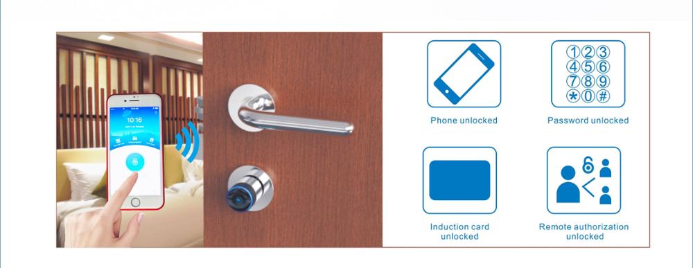 Bluetooth Smart Electronic Door Lock Cylinder with mobile APP for Hotel Door