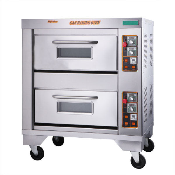 Restaurant Pastry Bakery Equipment Oven Gas 2 Layer 2 Tray Stainless Steel 96w