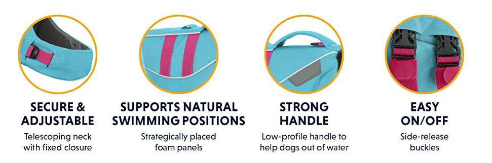 Float Coat Dog Life Jacket for Swimming, Adjustable and Reflective Strip