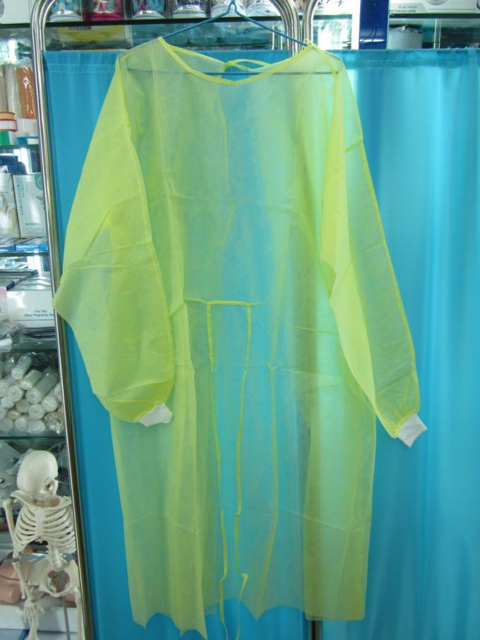High Protective Disposable Isolation Gowns Non Woven Material Weight 20gsm