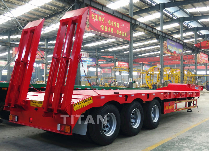 TITAN 3 axles 60/80 tons port engine low plate lowbed semi trailer