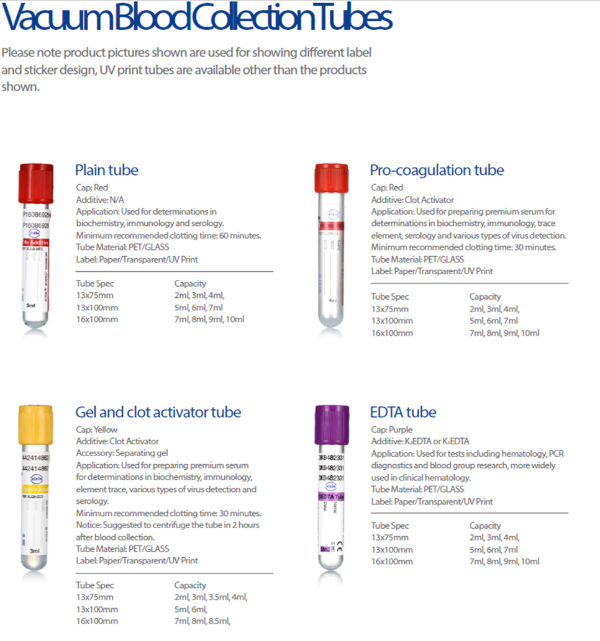 Medical Sterile Vacuum Blood Test Tube EDTA Gel Clot Activator Tube Disposable Blood Collection Tube supplier
