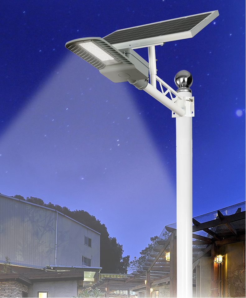 Solar street light powered outdoor street light