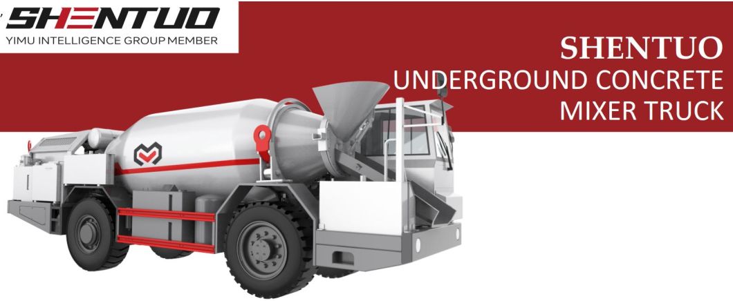Underground Coal Mine Equipment Trackless Rubber Wheel Car WC6BJ Concrete Mixer Truck