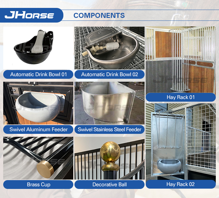 Horse Protection Safety Stainless Galvanized Front Horse Stables Panels With Roof