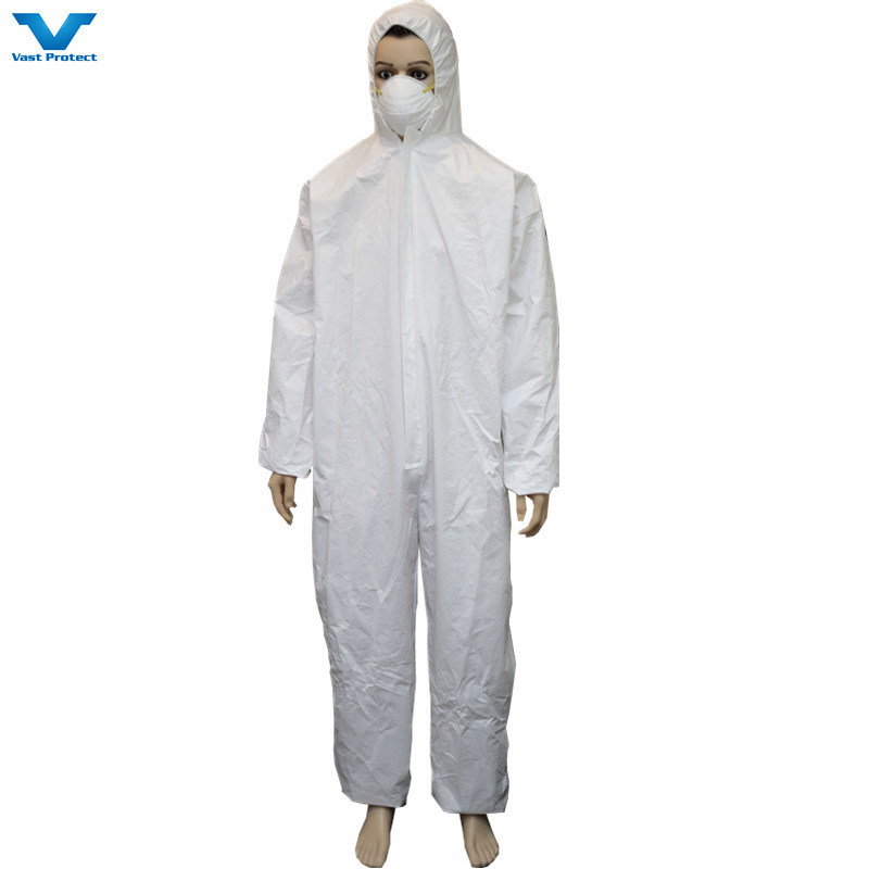Cat III Type 5/6 Waterproof Breathable Disposable Microporous White Overall