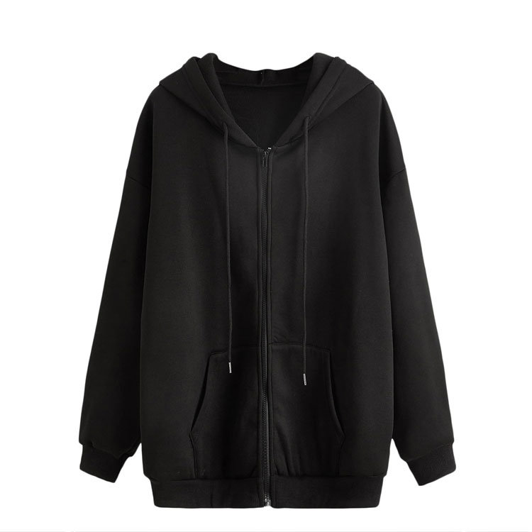 Over Sized Casual Bulk Hoodies for Women Drawstring Clothes Custom Logo Women&prime;s Zip up Hoodies