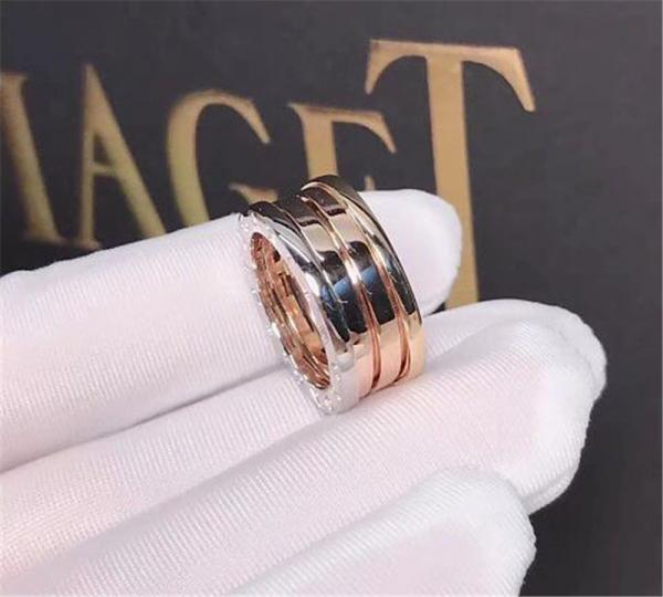 three color ring in 18 kt yellow gold 